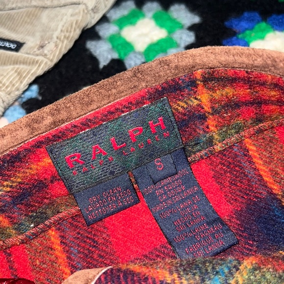 Vintage 90’s Ralph Lauren Lambswool Red Plaid Wrap Skirt, size small - Picture 4 of 8
